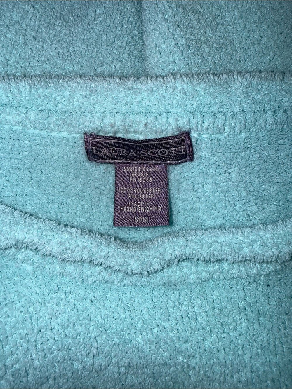 1281-Laura Scott Mint Green Textured Crew Neck Sweater - Picture 4 of 4